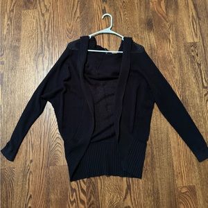 Black Knit Hooded Cardigan
